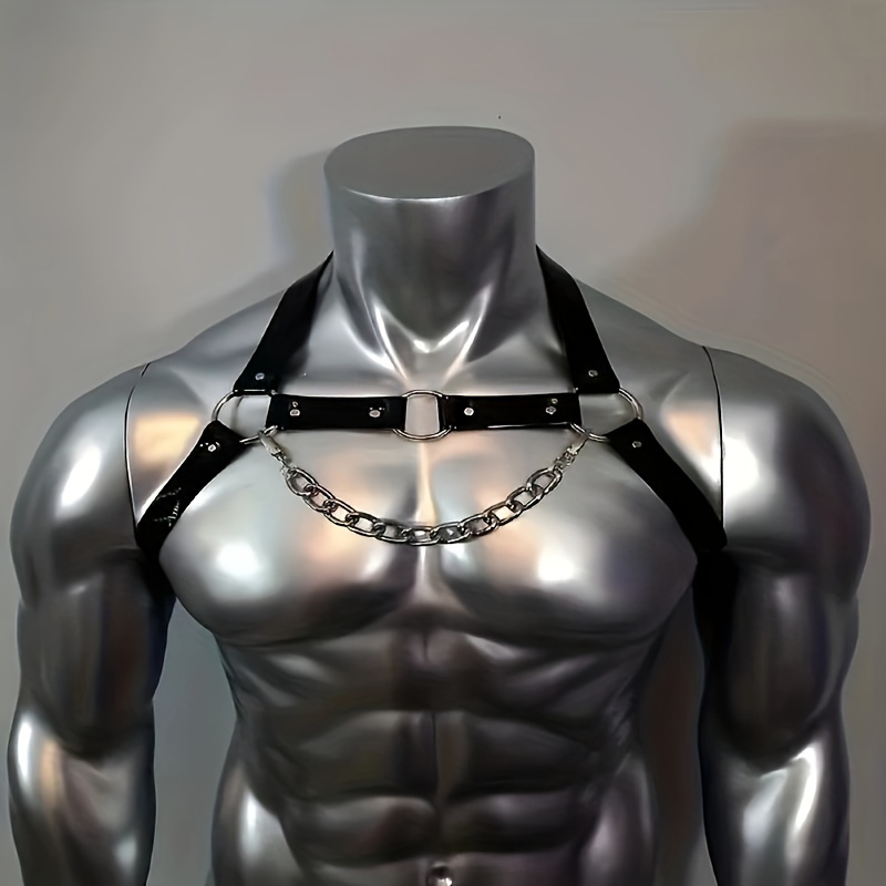 Black Men One-shoulder Body Chest Harnes Male Gay Arnes Hombre Lingerie  Faux Leather Adjustable Bondage Outfit Costume & Buckles - AliExpress