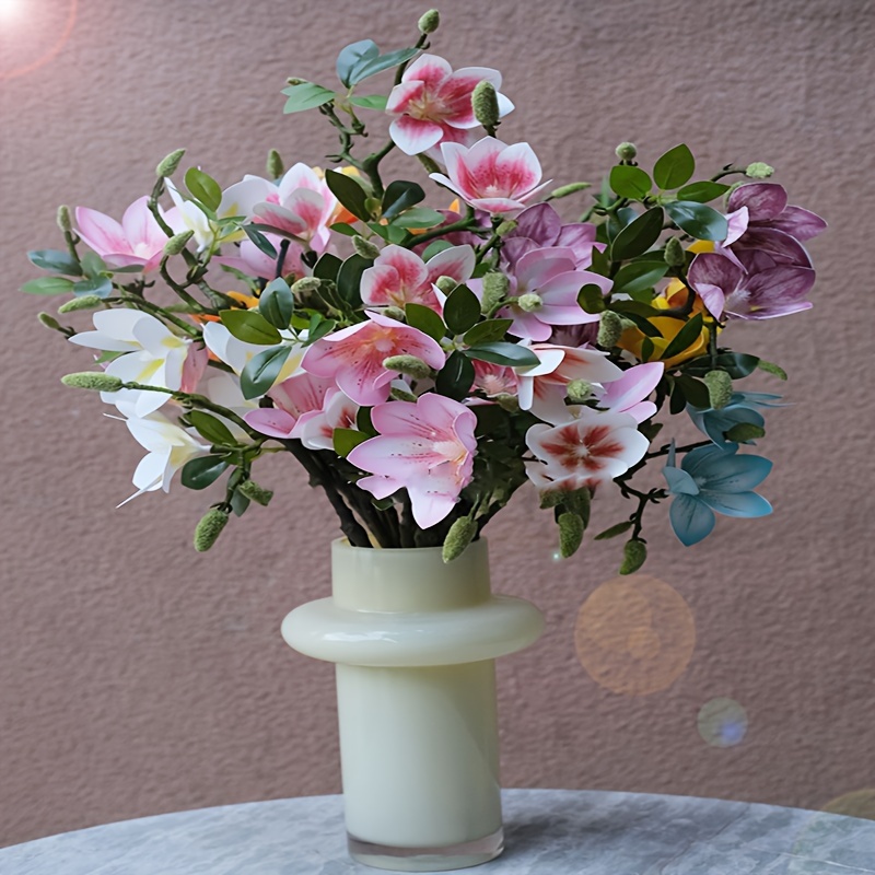 Moderno centro de mesa largo para la mesa de la cena de Acción de Gracias,  arreglo floral hecho a mano, gran arreglo de orquídeas Calla Lily Rose -   México