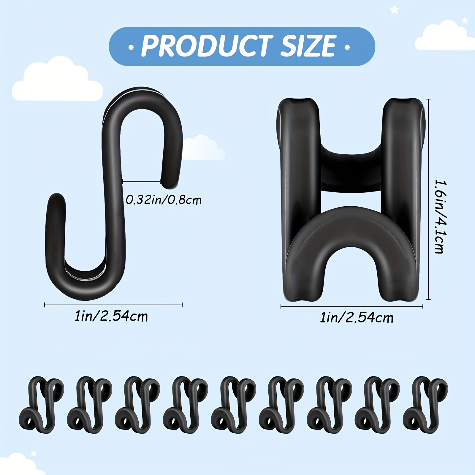 20pcs Clothes Hanger Connector Hooks, Heavy Duty Cascading Connection Hooks  For Space Saving Clothes Hanger Extender, Closet Organizer Clothes Clips