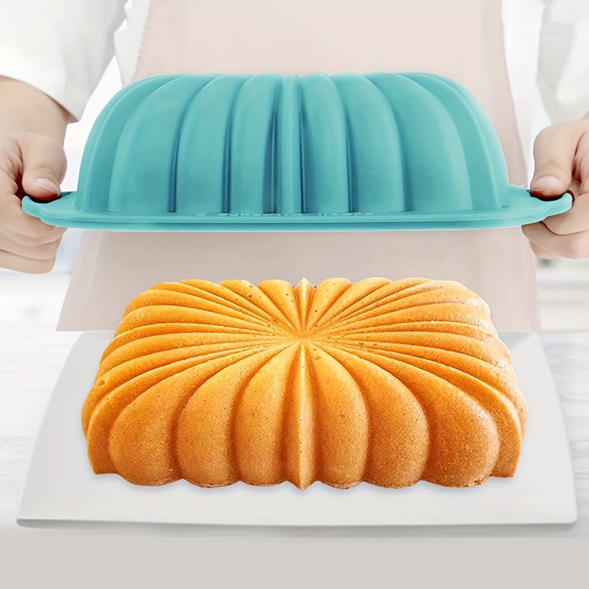 Large Spiral shape silicone Bundt Cake Pan 10- inch Bundt Cake Mold Pan 3d  Fluted Cake Mould Form Bread Bakery Baking Tools