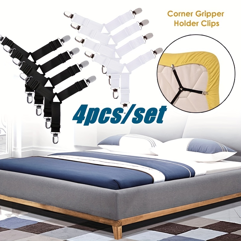4PCS Bed Sheet Grippers Clip Set Keeping Sheets Place Mattress