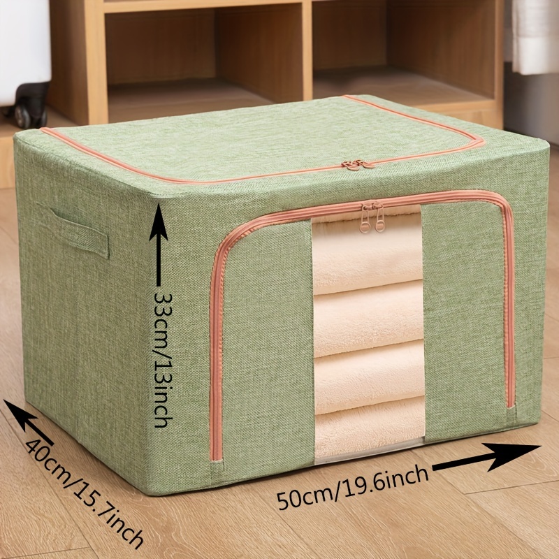 Blanket Storage Bags With Zipper, Non Woven Foldable Comforter Storage Bag,  Large Organizers For Blankets, Pillow, Quilts, Linen, Storage Containers  With Clear Window - Temu