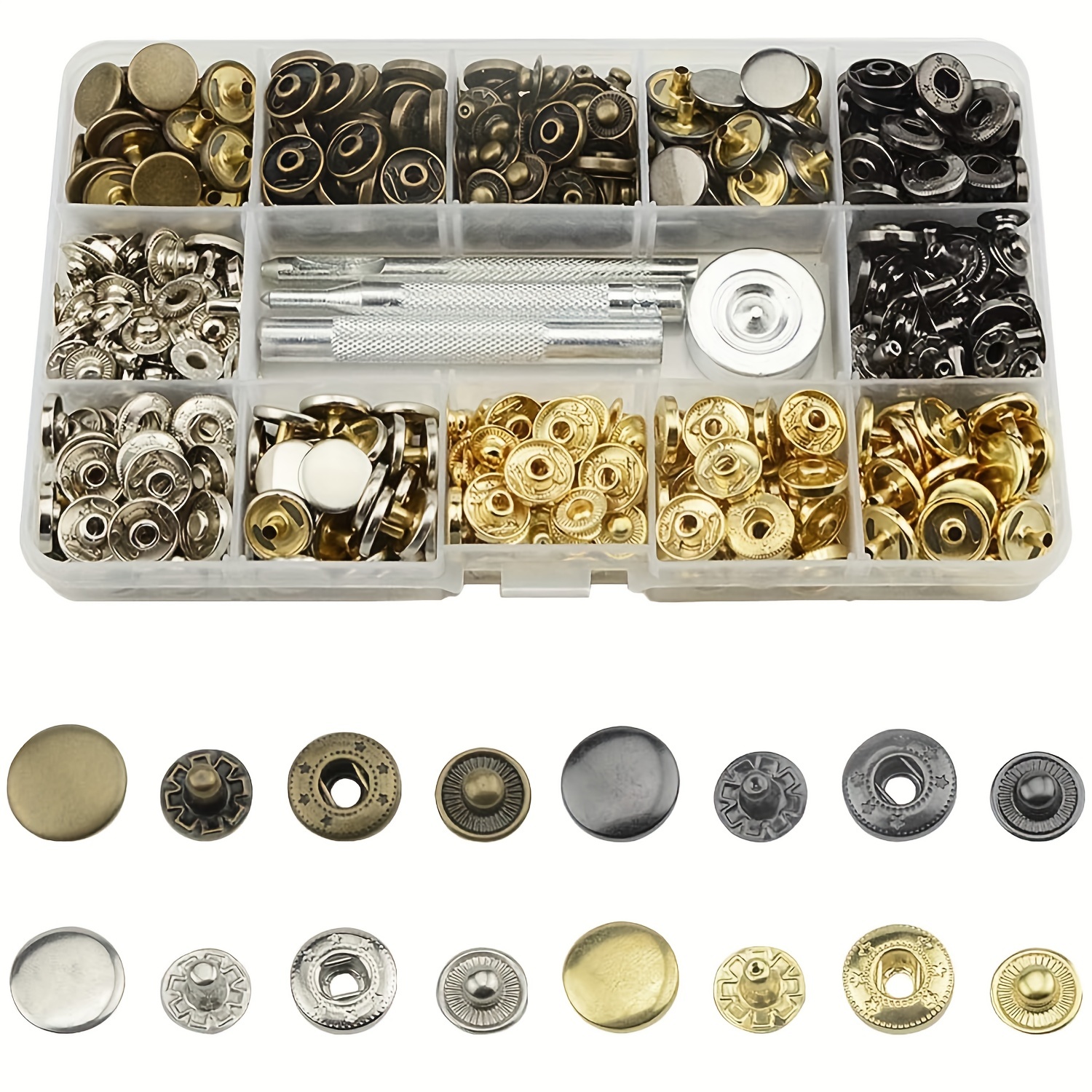 Leather Snap And Fastener Kit Snap Button For Leather Snaps - Temu United  Arab Emirates