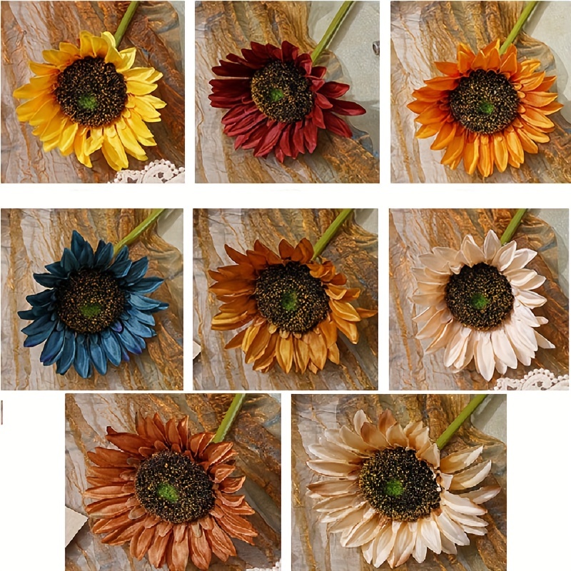 Vintage Sunflowers Artificial Flowers, Faux Silk Sunflowers Bouquet, Fake  Real Touch Long Stems Floral For Wedding Party Centerpieces Home Decoration  - Temu United Arab Emirates