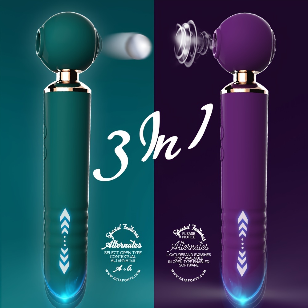 1pc av vibrator magic wand clitoral suction cup   massager g spot stimulation   vibrator 10 sucking modes 10 telescopic modes 10 tapping modes suitable for female   silicone material waterproof women   toys 0