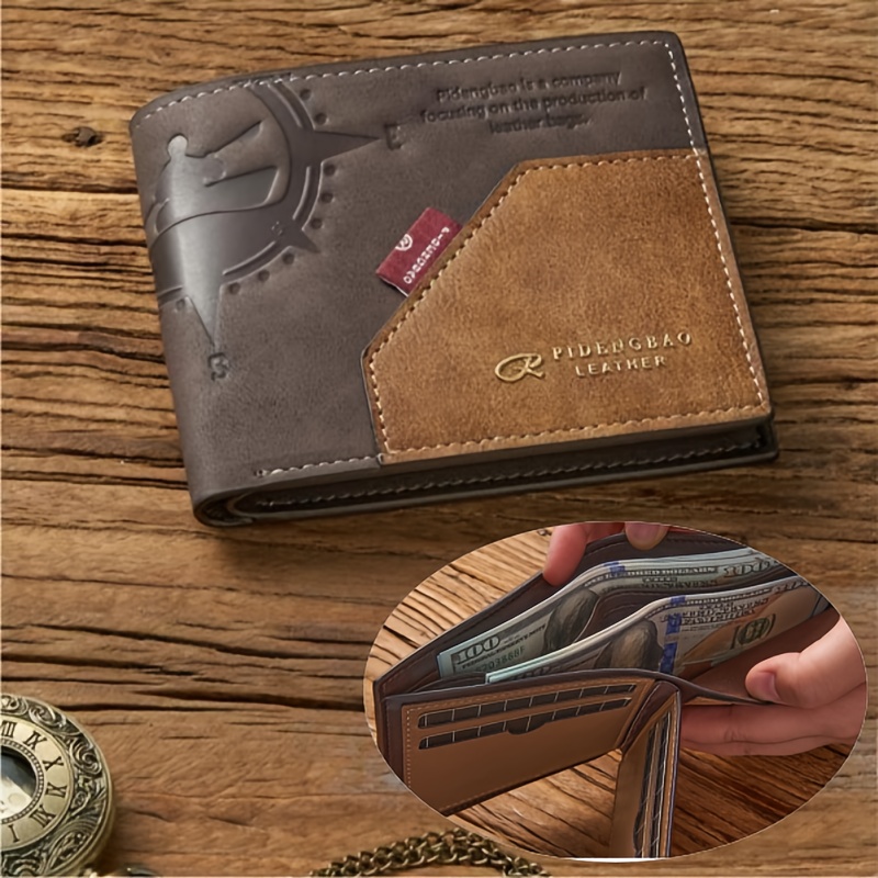 JEEP KAVIS BONWE Mens Wallet Genuine Leather, Double Zipper