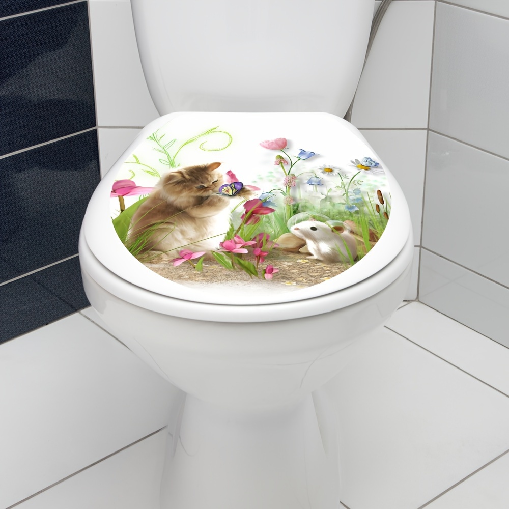 1pc 3d Tier Wasserdichte Toilettenbrille Pvc aufkleber - Temu Austria