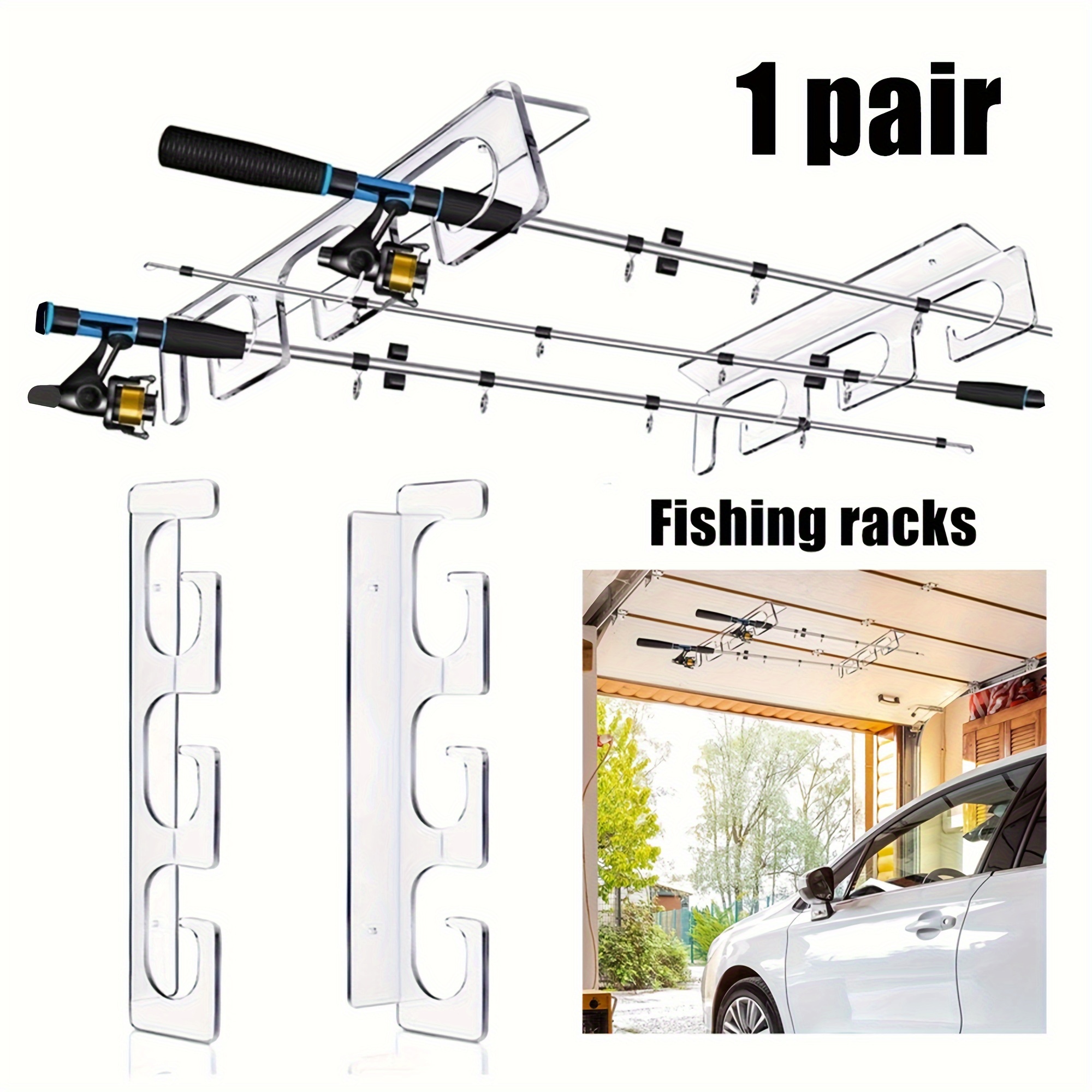 2Pcs Car Roof Mounted Fishing Rod Gear Storage Rack Holder