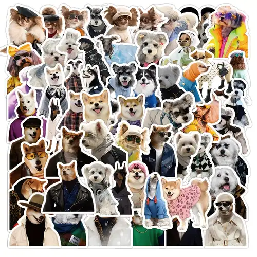 60pcs Lustige Hundeaufkleber Aus Vinyl Für Kinder Und Jugendliche
