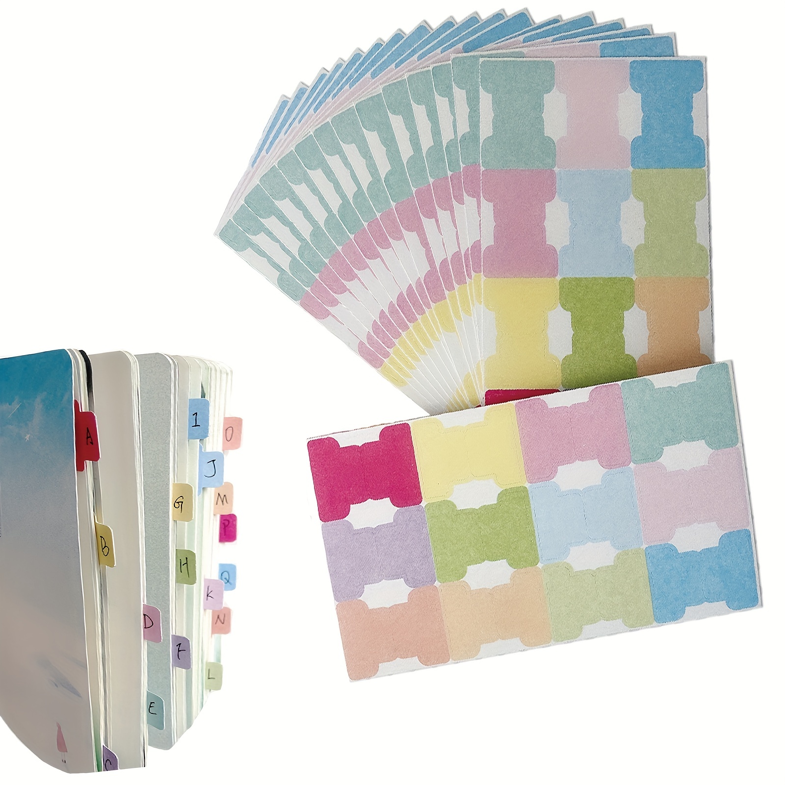 50 Pieces Index Card Guide Set Alphabet Sticker Index Card