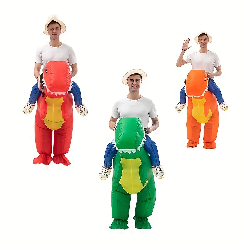 Em promoção! Adulto Azul T-rex Inflável Dinossauro Traje Dos Desenhos  Animados Anime Engraçado Mascote De Natal Festa De Halloween Trajes Cosplay  Vestido De Terno