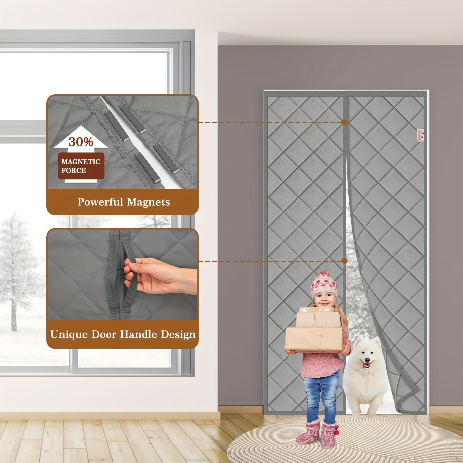 Magnetic Thermal Insulated Door Curtain Soundproof Door - Temu