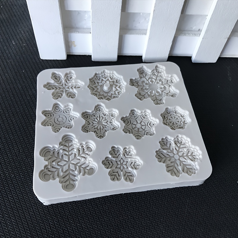 1pc, Multiple Christmas Snowflake Cake Decoration Mold Fondant Chocolate  Mousse Silicone Mold.