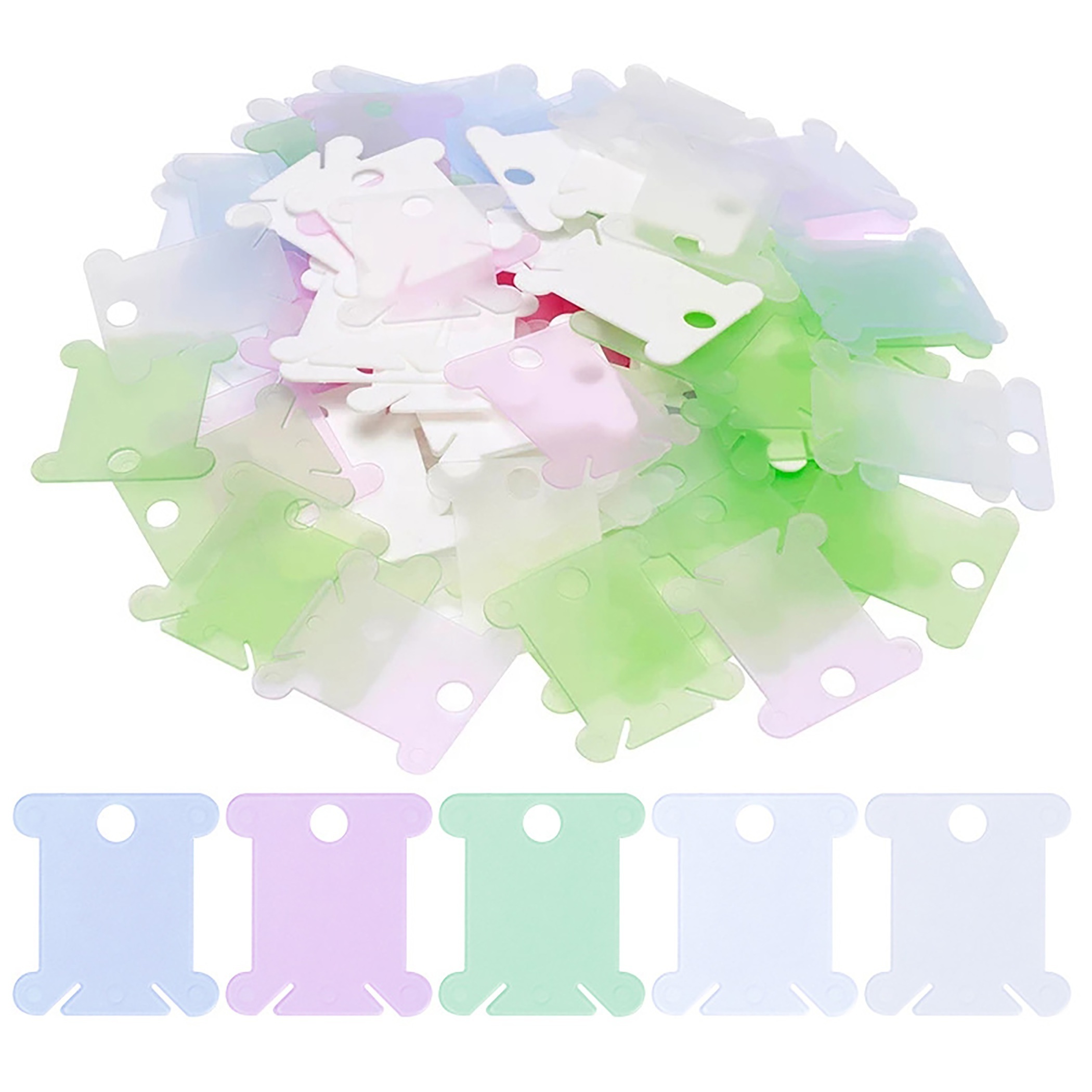 10pcs Plastic Floss Bobbins, Thread Cards Cross DIY Sewing Storage, Sky  Blue