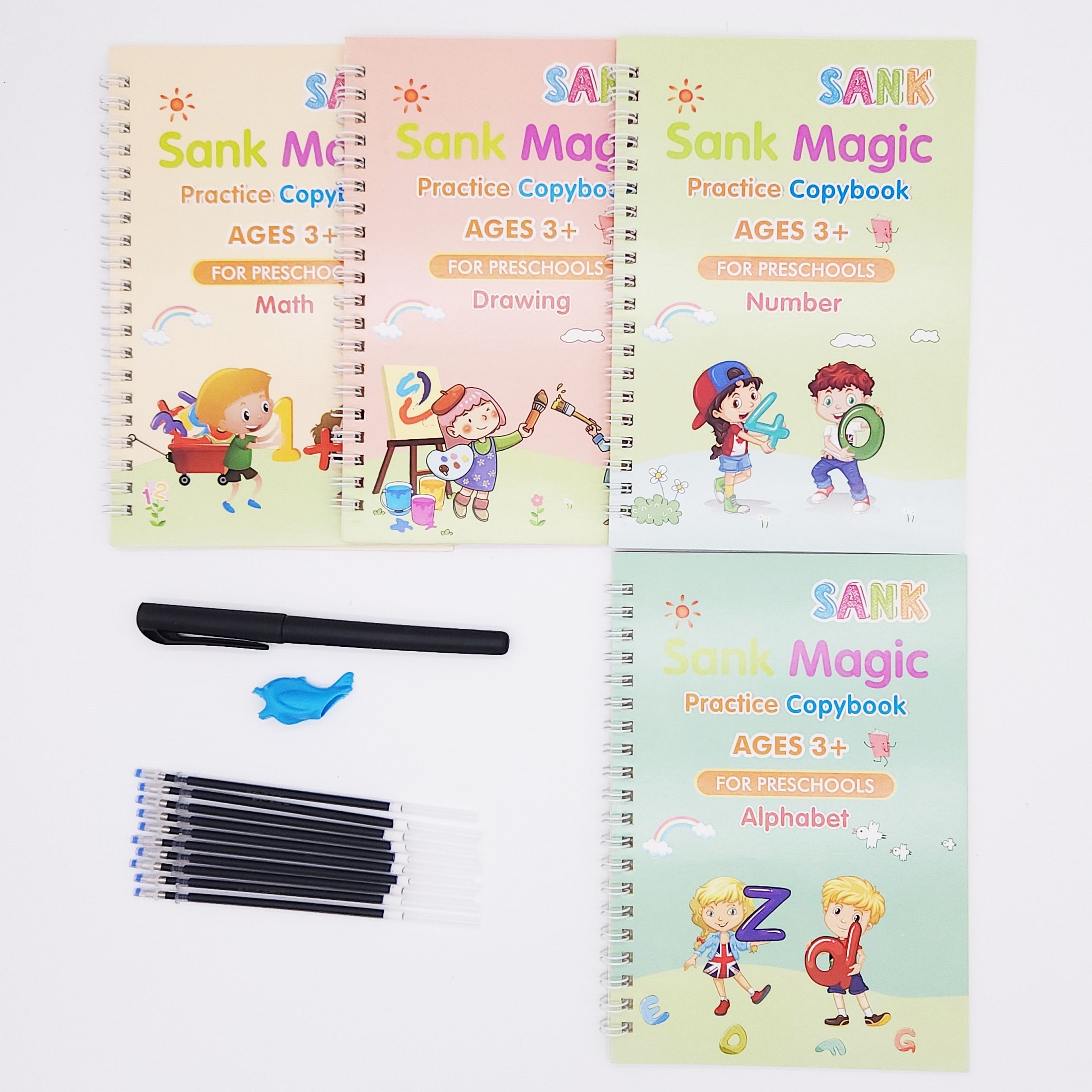Sank German English Letters Magic Books Children Reusable 3D Groove Magic  Notebook Writing Lettering Calligraphy Set Montessori - AliExpress