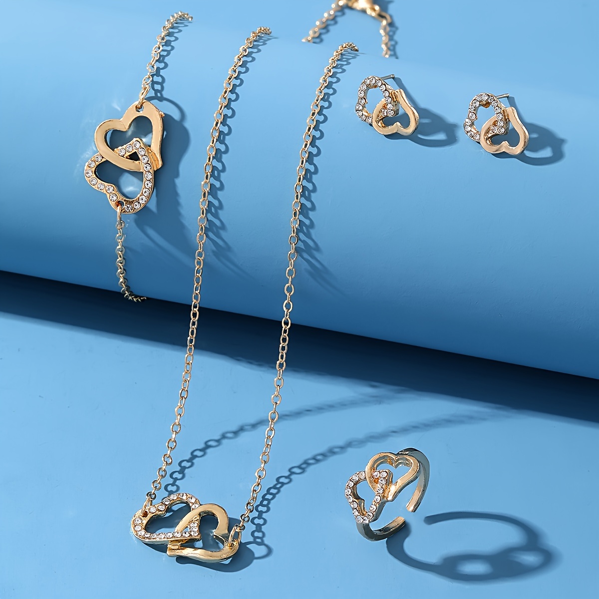 Earrings + Necklace + Bracelet Coquette Style Jewelry Set - Temu