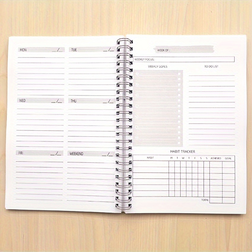 Trees Spiral Undated A5 Daily Weekly Notebook Planner Agenda - Temu