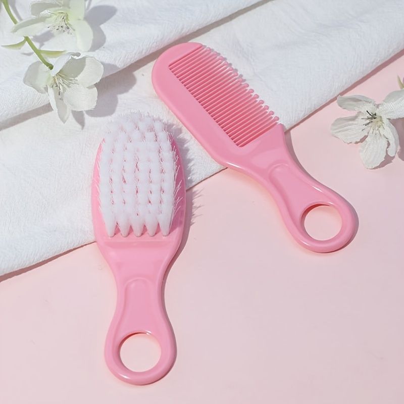 Baby Comb Baby Hair Nursing Brush Newborn Children Bathing And Washing Soft  Massage Hair Brush Set | High-quality & Affordable | Temu Canada