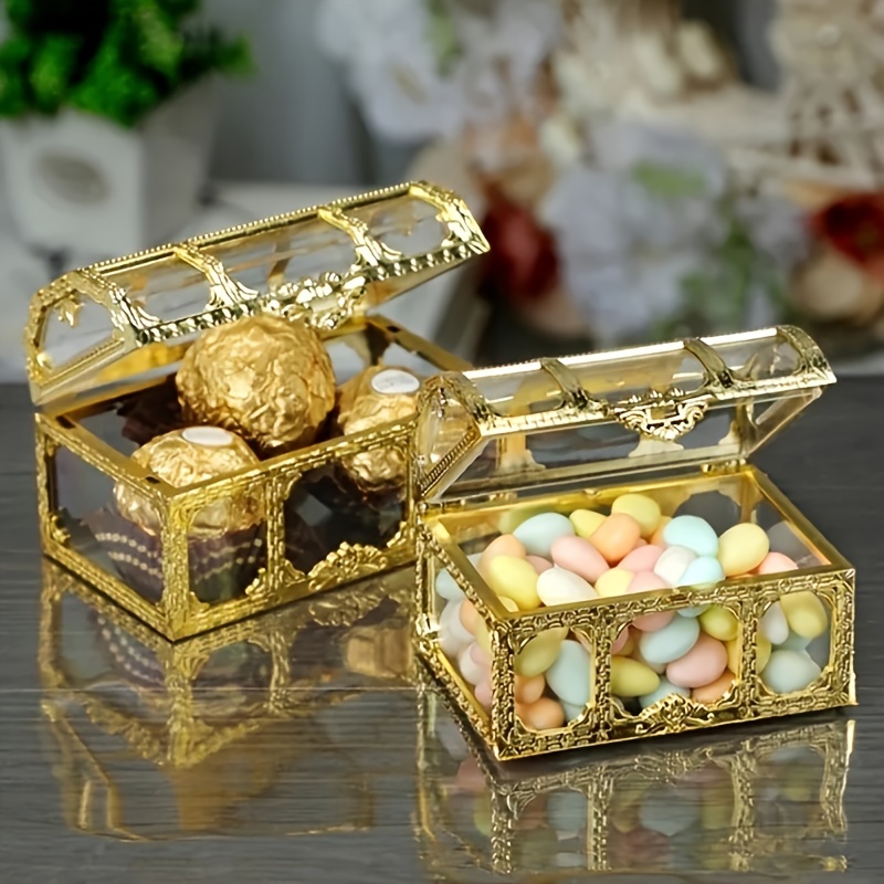 Fashion Golden Crystal Jewelry Organizer Box Earring Ring - Temu
