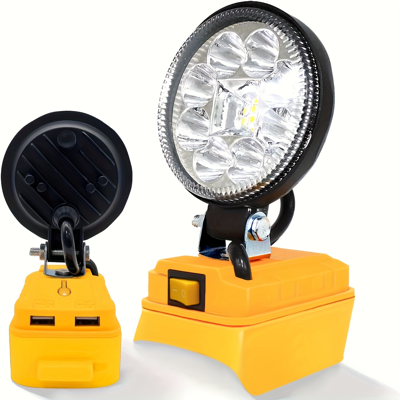 Projecteur LED Rechargeable Lampe Chantier Solaire 60W, 4 modes