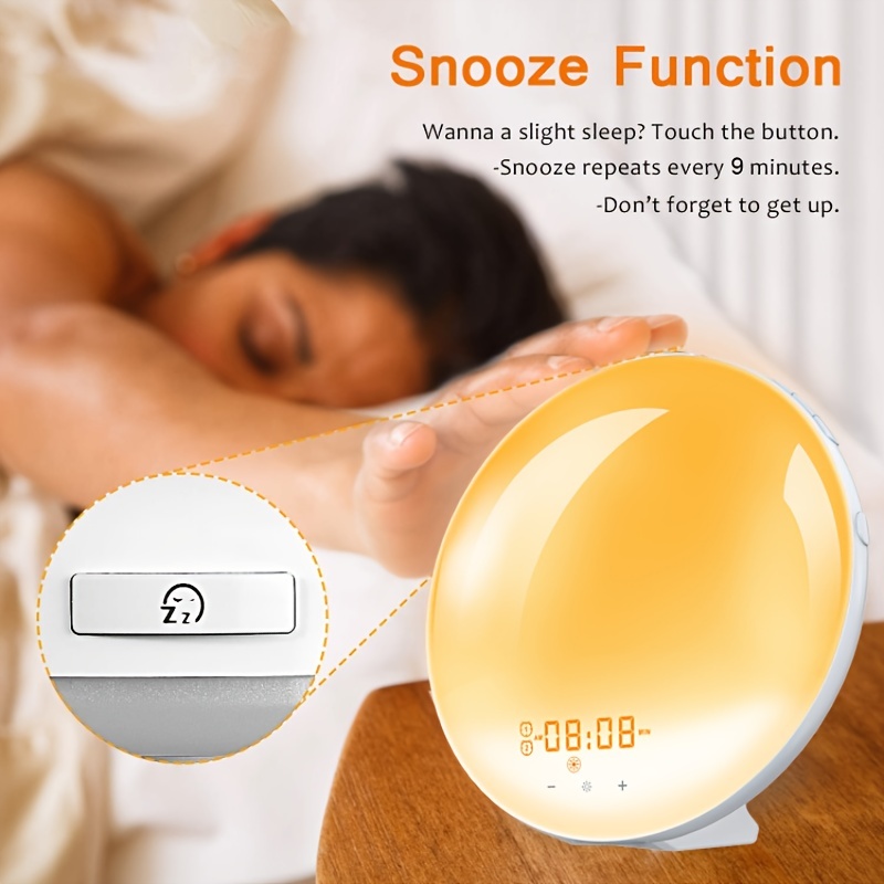  Wake Up Light Sunrise Alarm Clock for Kids, Heavy Sleepers,  Bedroom, Full Screen Light with Sunrise Simulation, Fall Asleep Aid, Dual  Alarms, FM Radio, 14 Colors, 7 Natural Sounds, Ideal for
