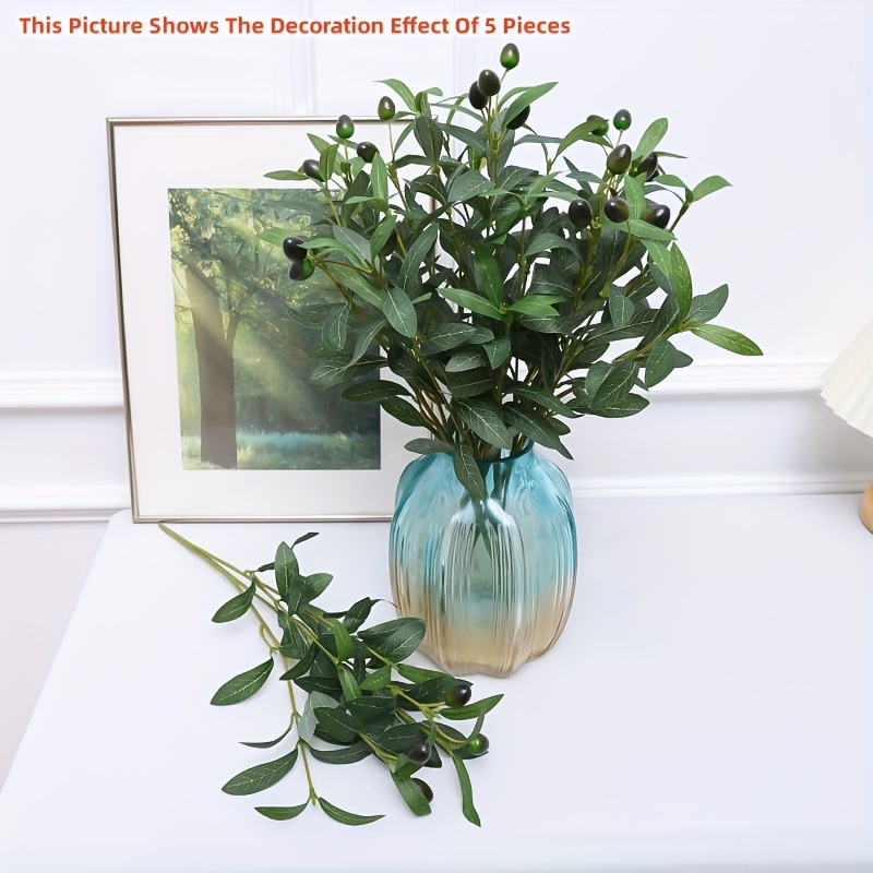 Elyjhyy - Ramas de olivo artificiales de 28 pulgadas, hojas de frutas  falsas, plantas verdes para decoración de oficina, manualidades,  habitación