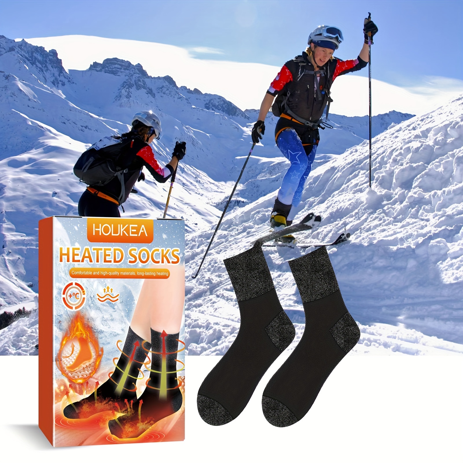  5000mAh Unisex Electric Heated Socks, App Remote Control  Thermal Electric Socks, Rechargeable Machine Washable Heated Socks, Women  Men Heating Sock For Snowfield Ski Hunting Camping Fishing Riding