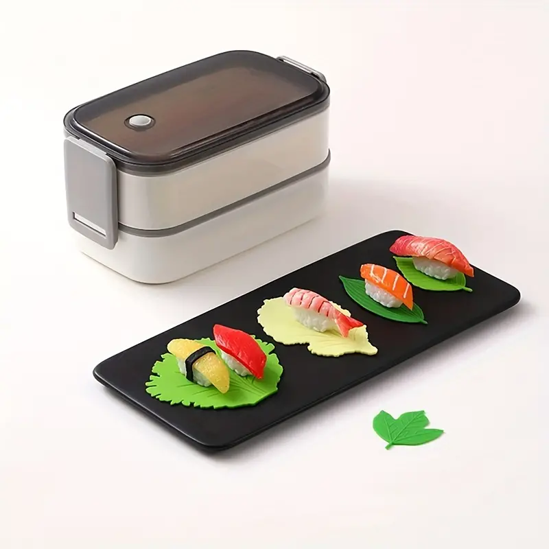 Leaf Bento Dish Cup Lunch Separator Sushi Rice Ball Mat Decor