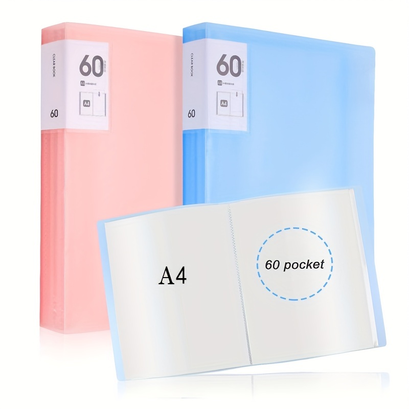 Photo Album Binder Art Portfolio Binder Plastic Sleeves 60 Pages 4 Pack  8.5x11