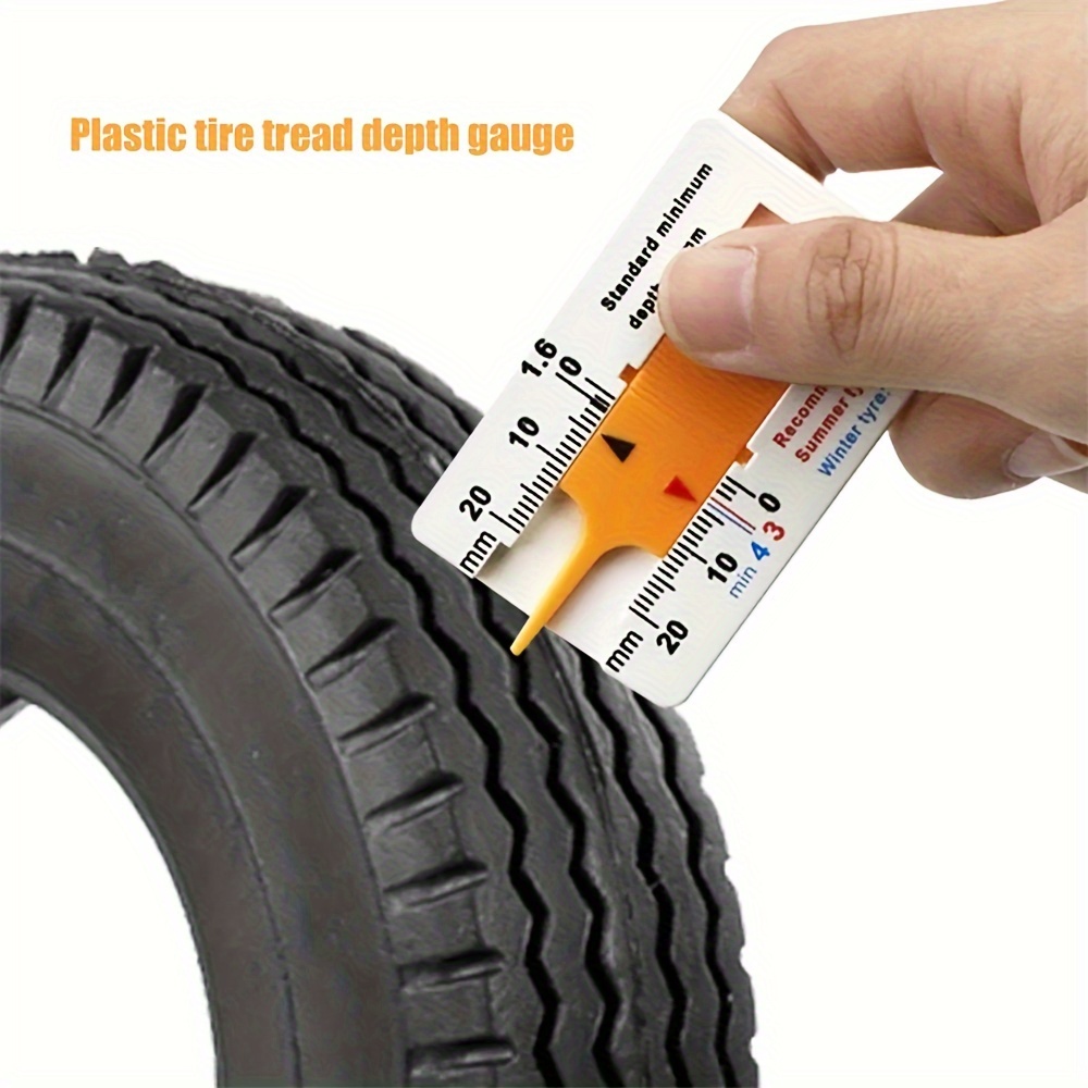 4 Stücke Kunststoff Reifenprofiltiefenmesser, Profiltiefenmesser  Kunststoff, Tragbar Reifenprofilmesser, 0-20 mm Reifen Profiltiefe Messen