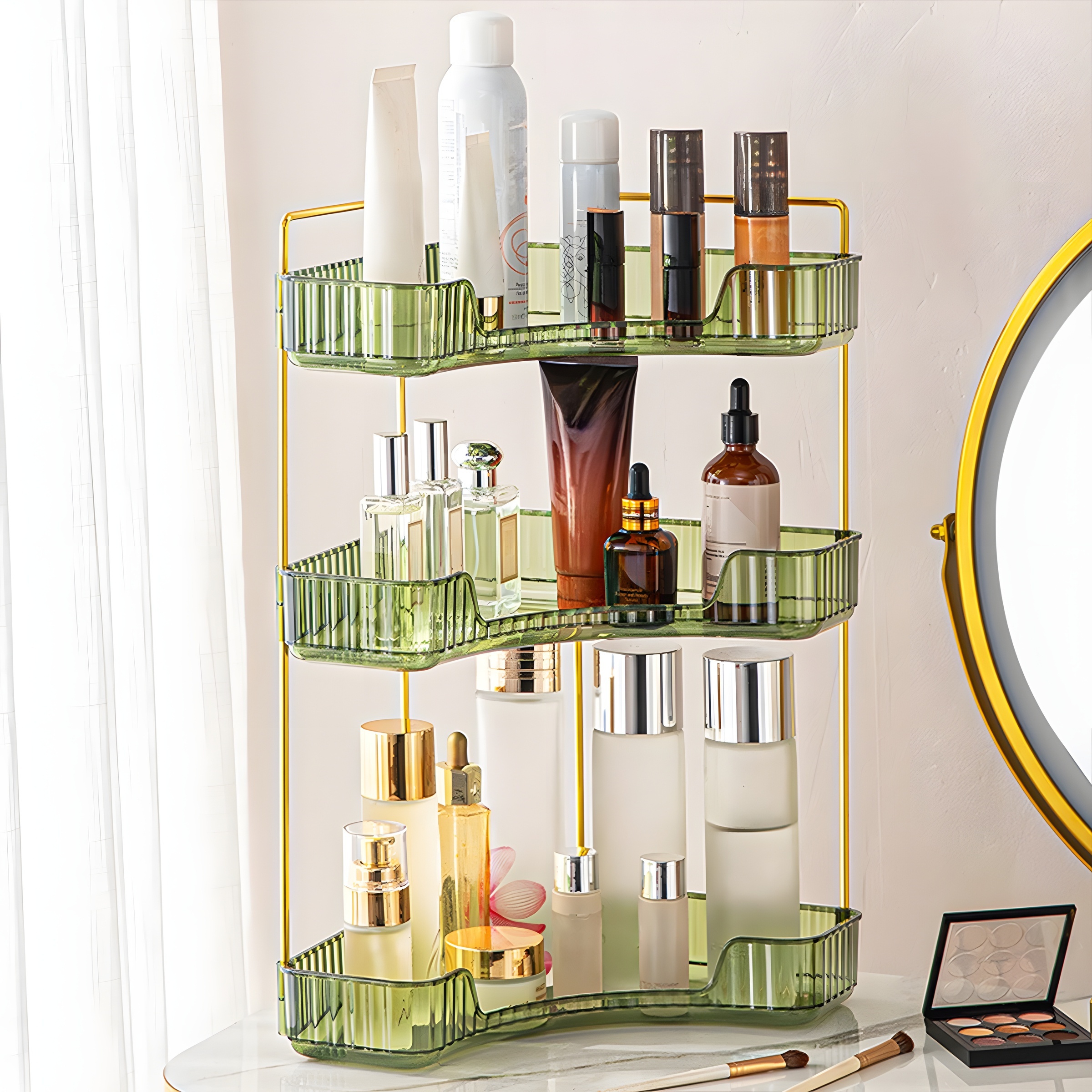 1pc Bathroom Organizer Shelf For Toilet, Washroom, Washstand, Vanity,  Desktop Cosmetics Storage Rack