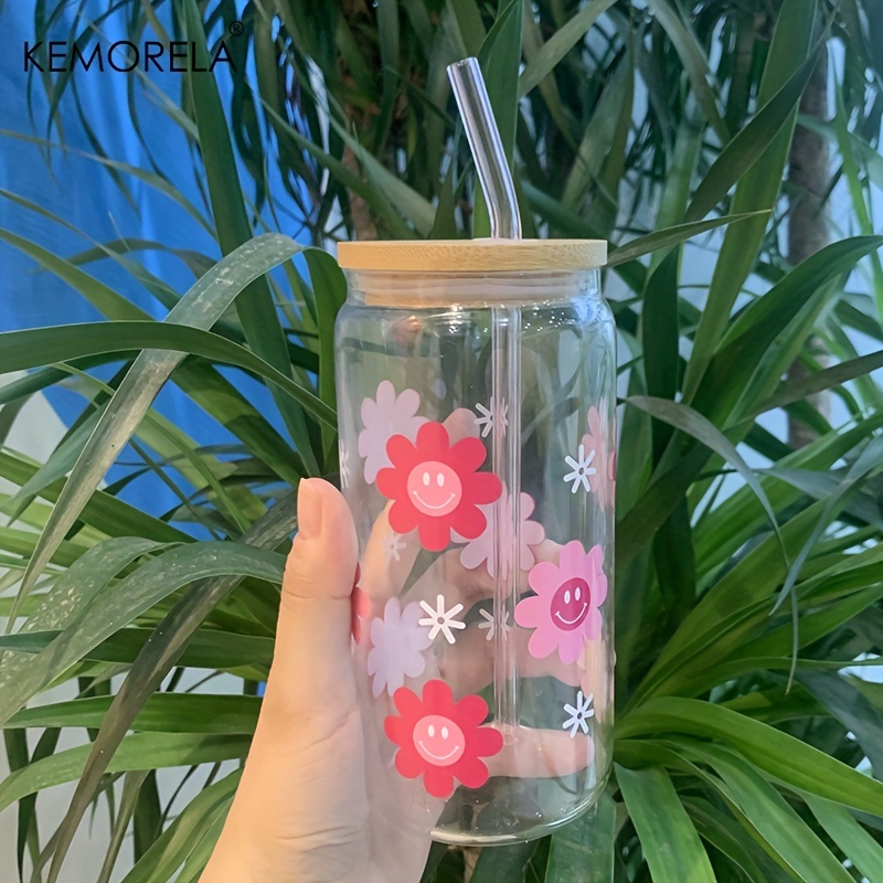 Flowers in the Meadow 25oz Glass Tumbler with Bamboo Lid & Straw for I –  Modern Lifestyle Gifts