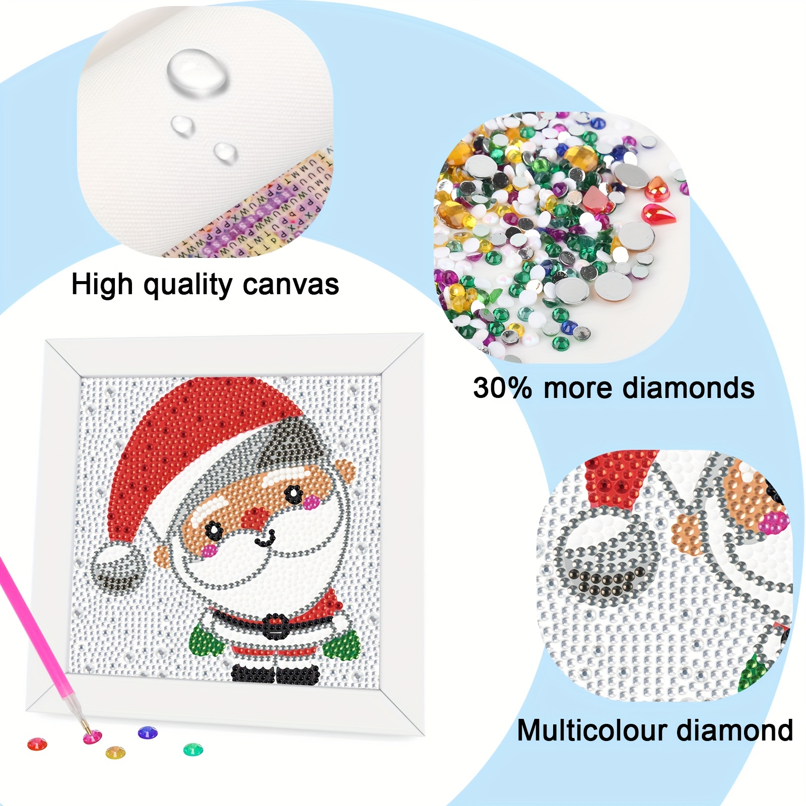 Fun 24pcs Christmas Diamond Gem Painting Kit