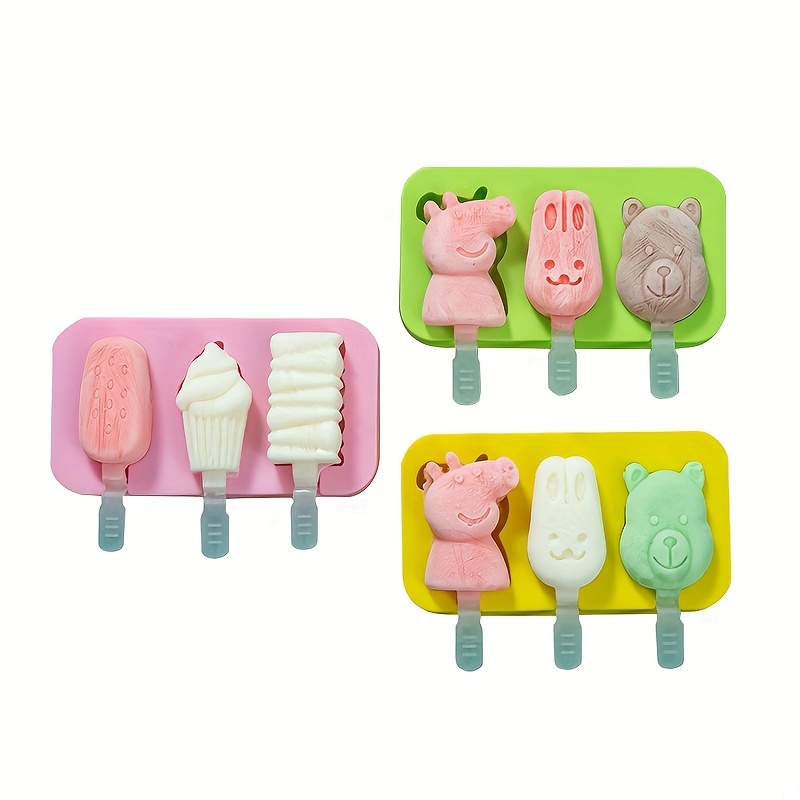 Ice Pop Molds BPA Free 12 Popsicle Molds Tray Food Grade Silicone Frozen Ice  Cream Maker 2PCS Blue&green 