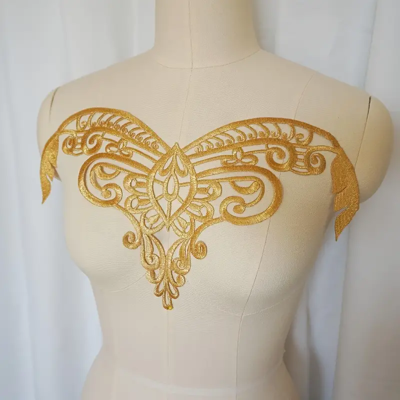 Embroidery Appliques V neck Collar Iron Sew Patch Wedding - Temu