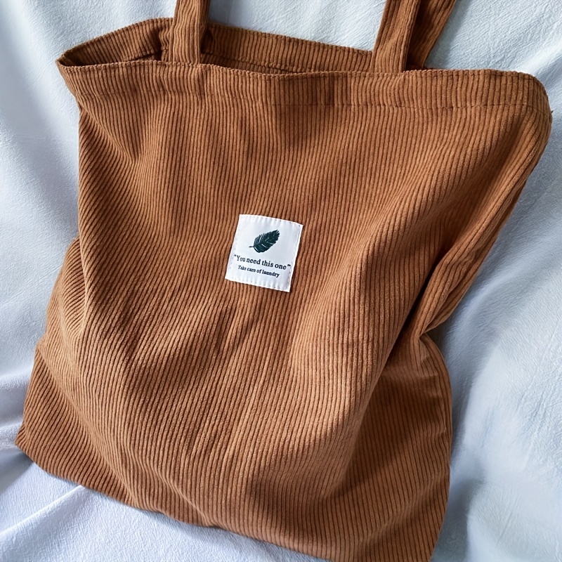 Women's Tote Bag Lightweight Corduroy Handbag  You Need this one  : Brown