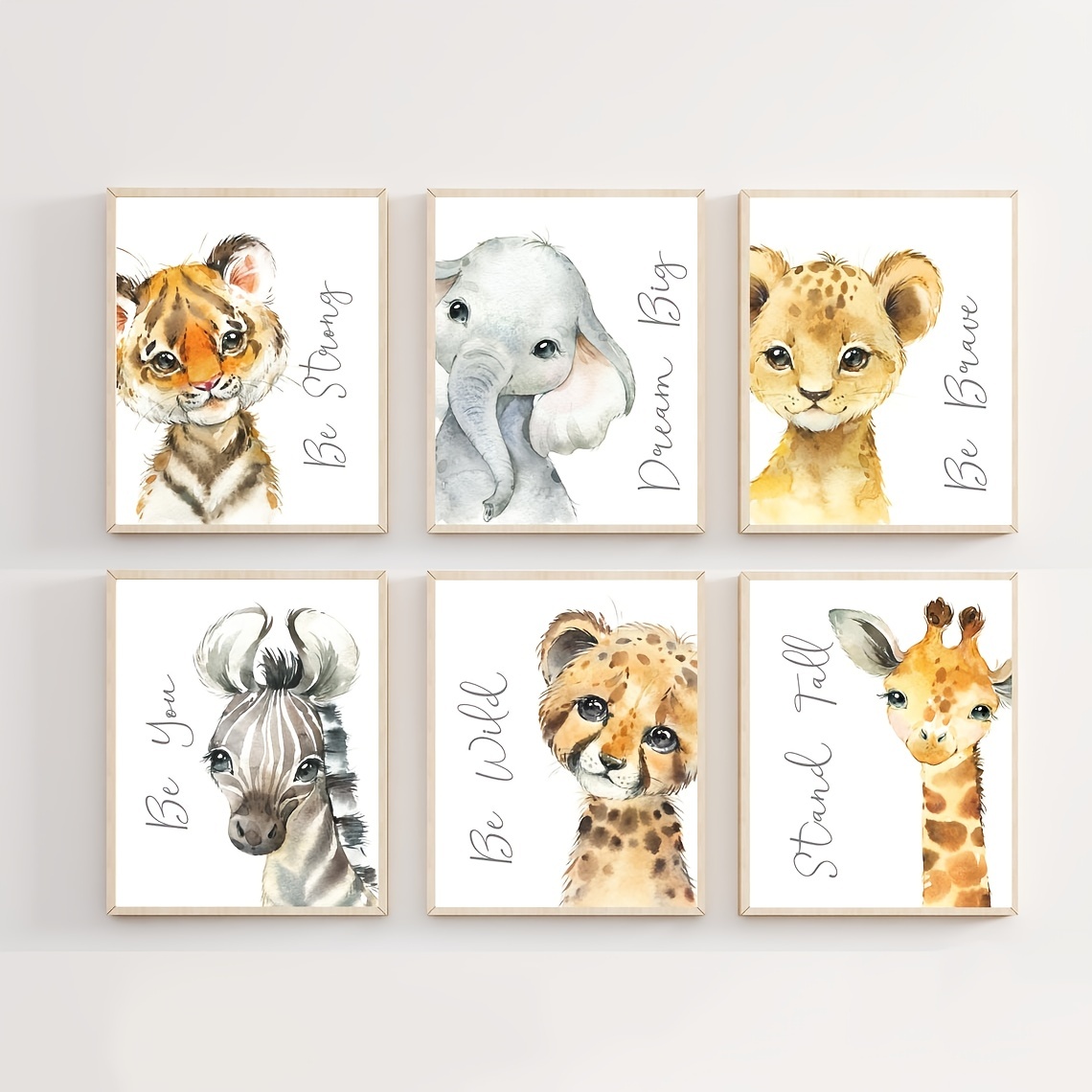 Acheter Peinture d'animaux pour bébé, éléphant, Lion, ours, baignoire,  pépinière, affiche murale en toile, image imprimée, salle de bains,  toilettes, décoration de chambre d'enfant