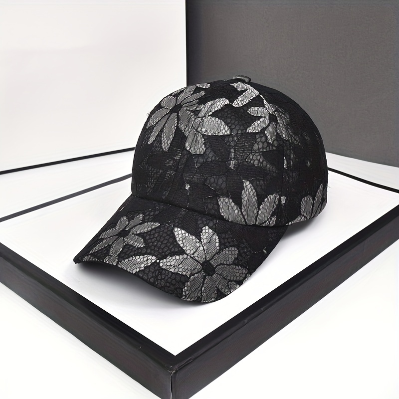 Black Floral Baseball Hat - Temu
