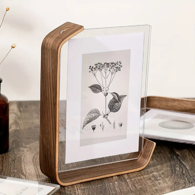 acrylic wooden photo frame 4x6 picture frame rustic wooden photo frames with hd glass double sided frame for tabletop display wedding party picture frame photo decor details 8