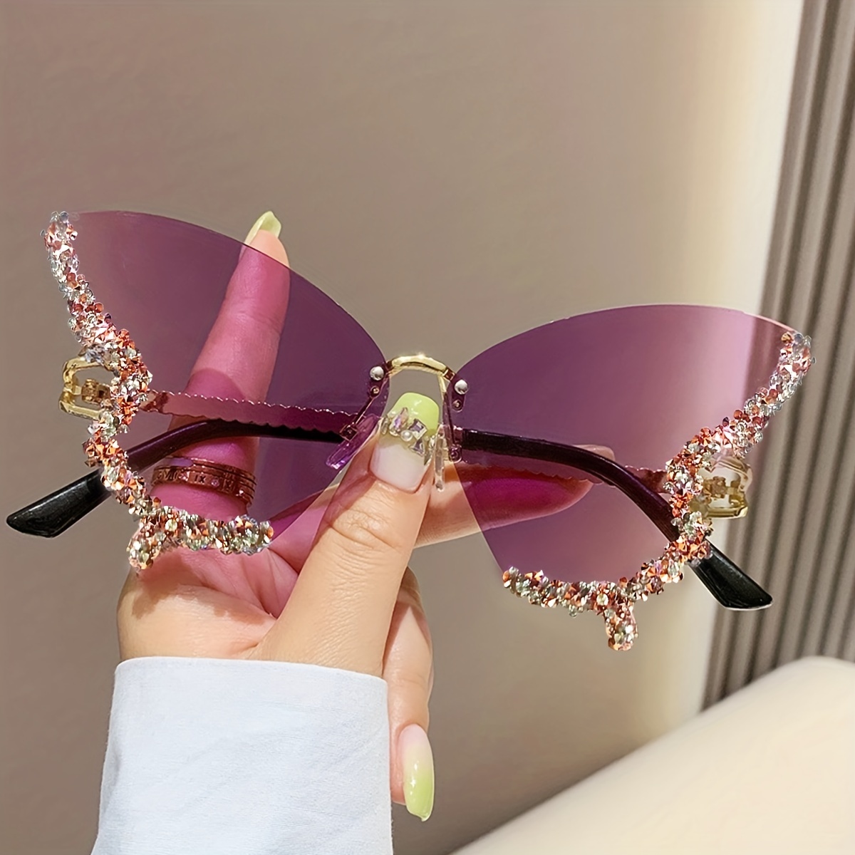 Oversized Square Sunglasses For Women Men Luxury Color Block Rhinestone  Decor Decorative Glasses For Party Prom Club - Temu