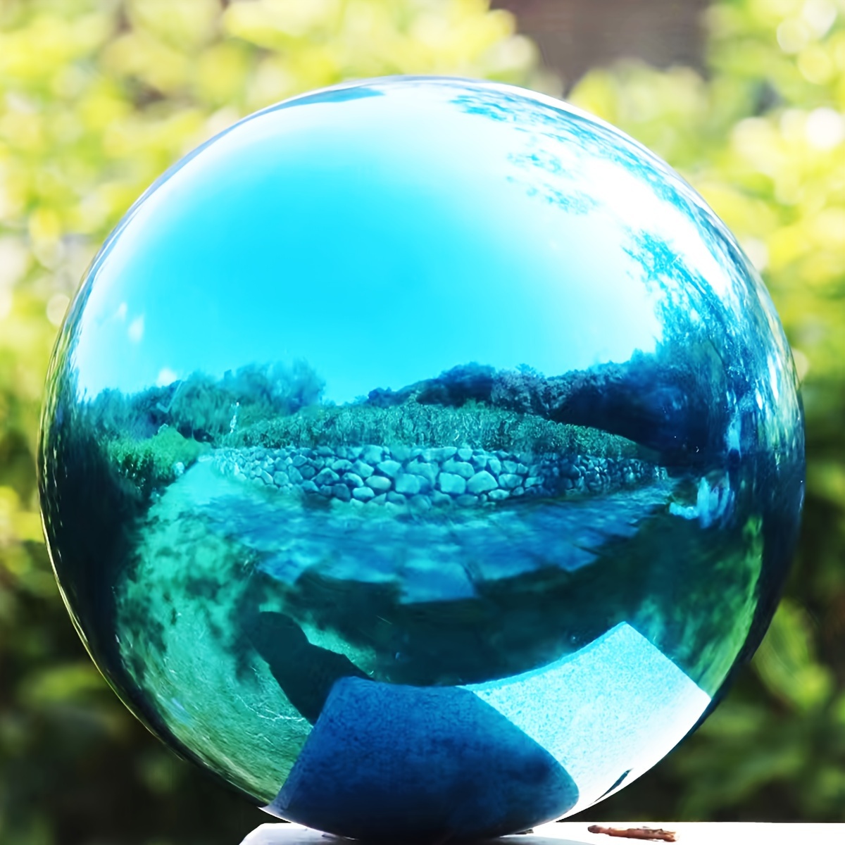

1pc 10inch Stainless Steel Gazing Ball, Mirror Polished Hollow Seamless Gazing Globe Reflective Garden Sphere Floating Pond Balls For Home Garden Ornament Decoration