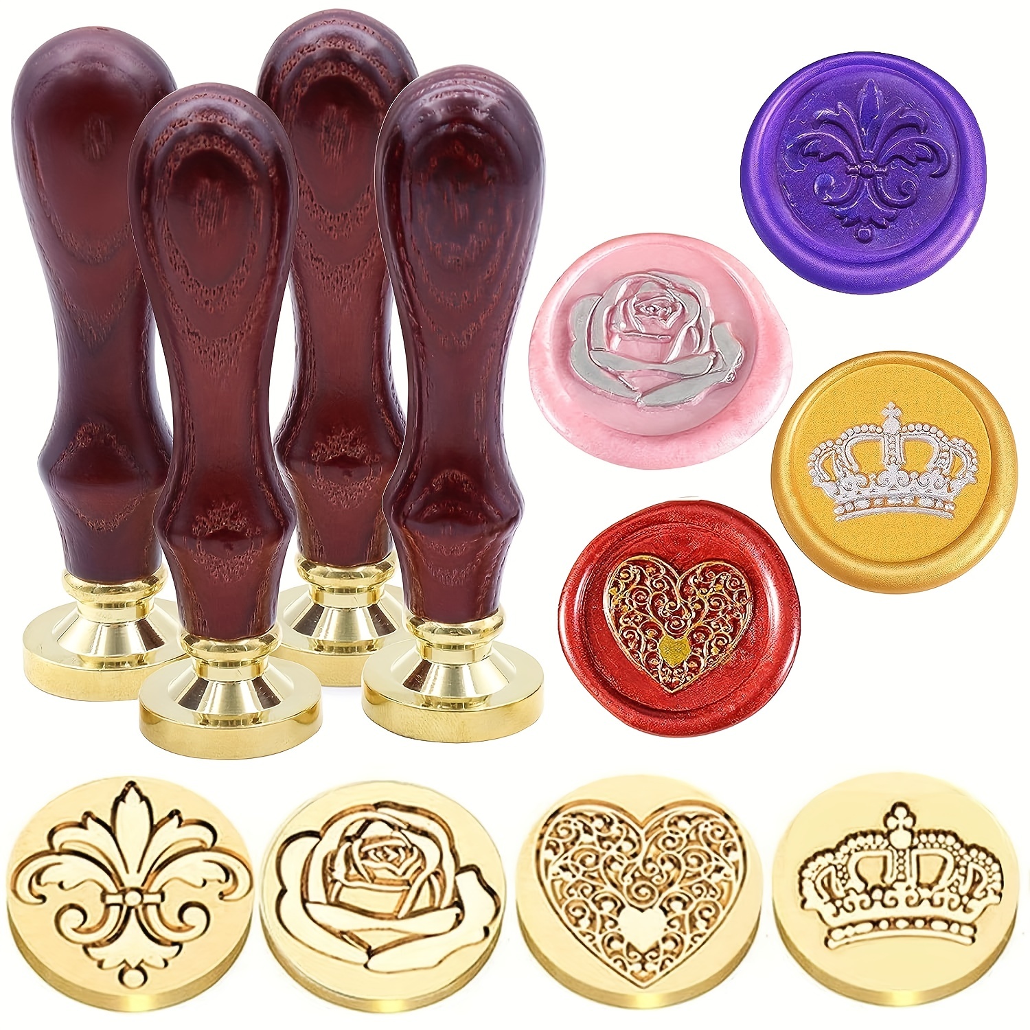 Embossed Fire Lacquer Wax Seal Stamp Set Vintage Envelopes - Temu