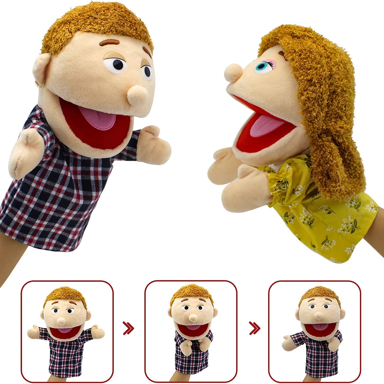 Ddemsmoe Family Hand Puppets puppets Kids Role Paly Family - Temu