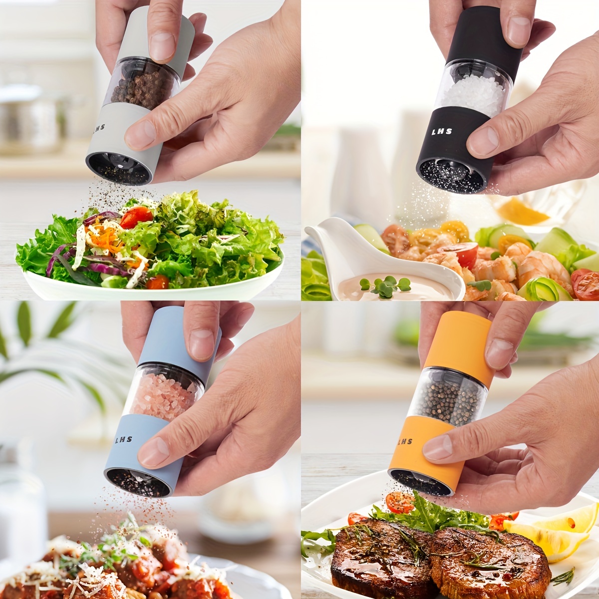 Sea Salt Pepper Grinder Set Adjustable Glass Salt Pepper - Temu
