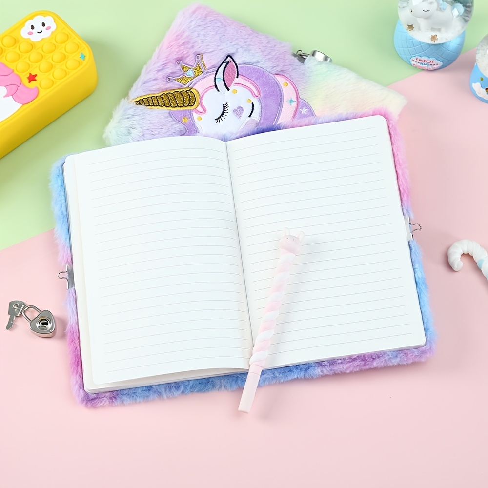  STOBOK 5pcs Notebook with Lock Journal for Girls Birthday Gift  for Girls Diary Notepad Girls Notepad Fluffy Notebook Pink Notepad Diary  for Girls Ages 8-12 Paper Manual Girl Child Plush: 辦公用品