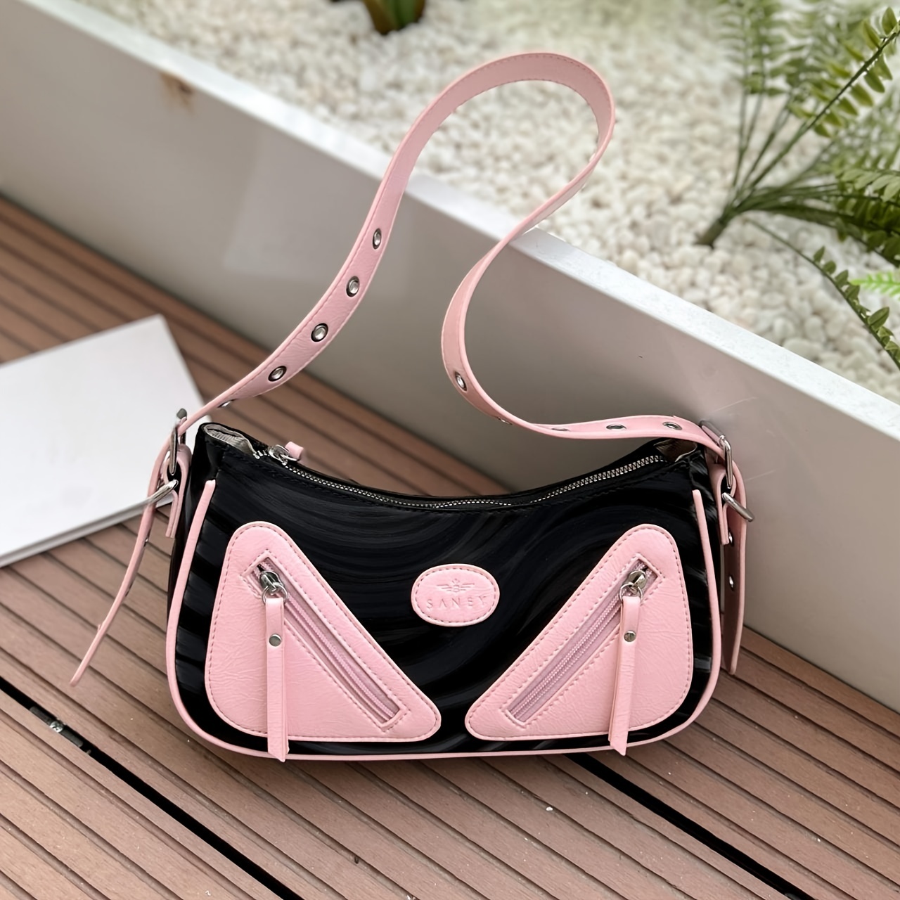 Trendy Ruched Underarm Bag, Thick Chain Shoulder Bag, Women's Pu Leather  Cloud Purse - Temu