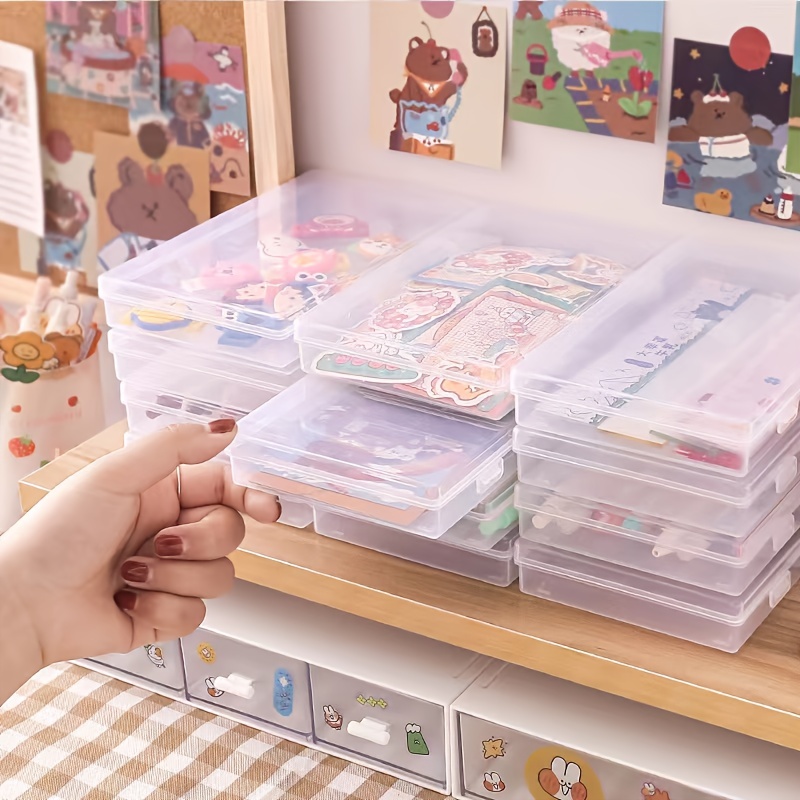 Organize Your Desk with a Transparent Sticker Storage Box - Perfect for  Sticky Notes & More!