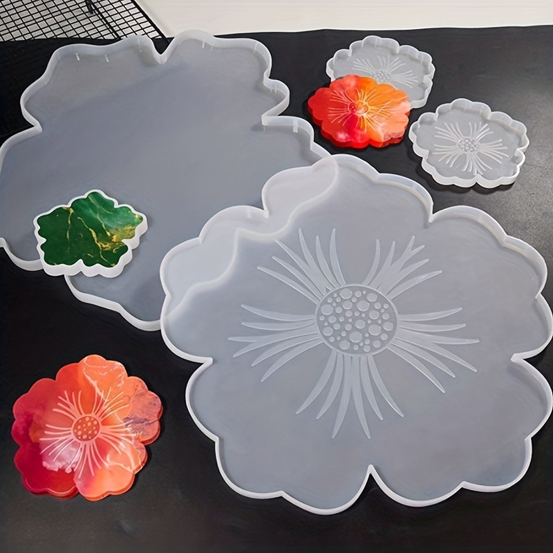 4 Pcs Fruit Plate Mold Coaster Making Mold Coaster Silicone Molds Tray