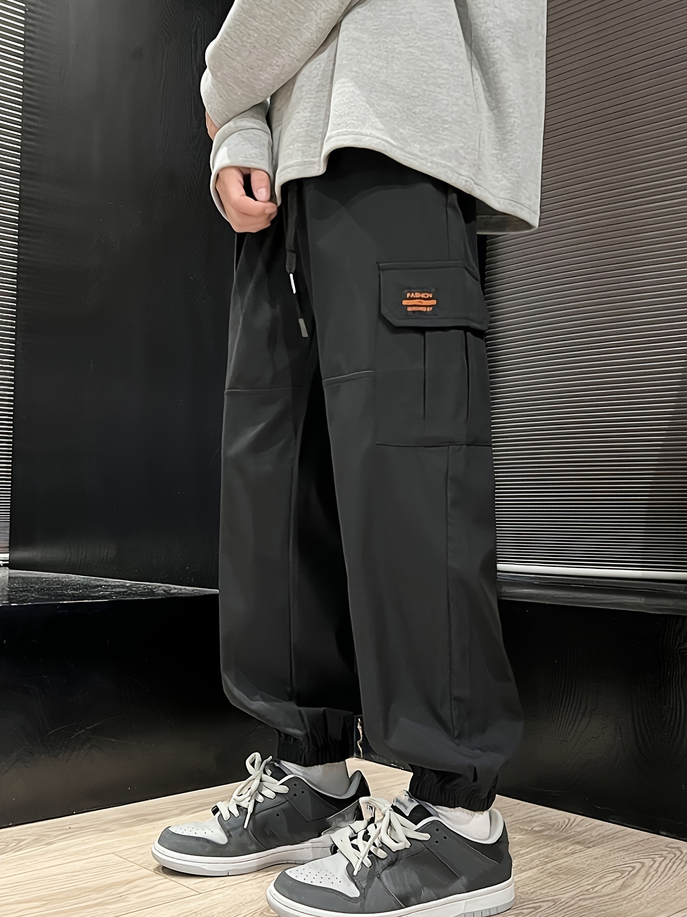 Unisex Men Women Cargo Pants Trousers Pockets Casual Loose Hip-hop Trousers  