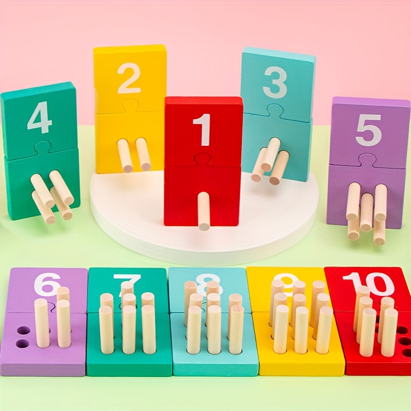 

Montessori Math Toys New Wooden Number Sticks Toys Early Childhood Education For Children's Mathematics, Children's Number And Color Recognition Toys Halloween, Christmas, Thanksgiving Gifts